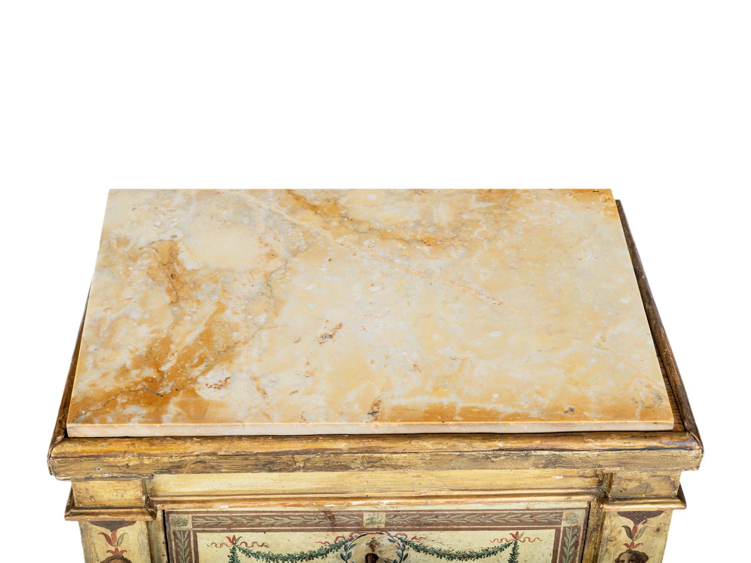 A Pair of North Italian Neoclassical Painted Commodini