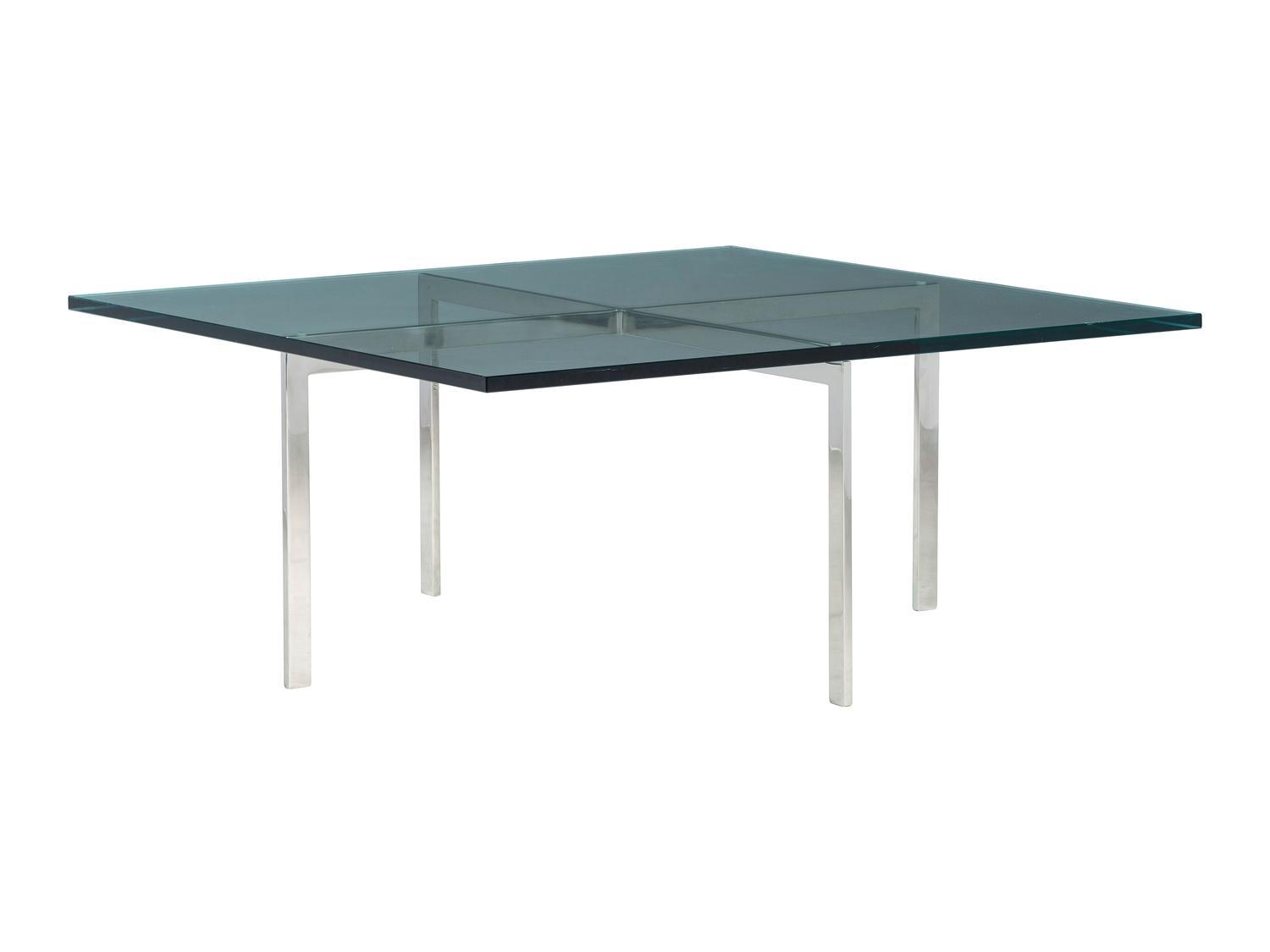 A Knoll Studio Glass and Metal Coffee Table