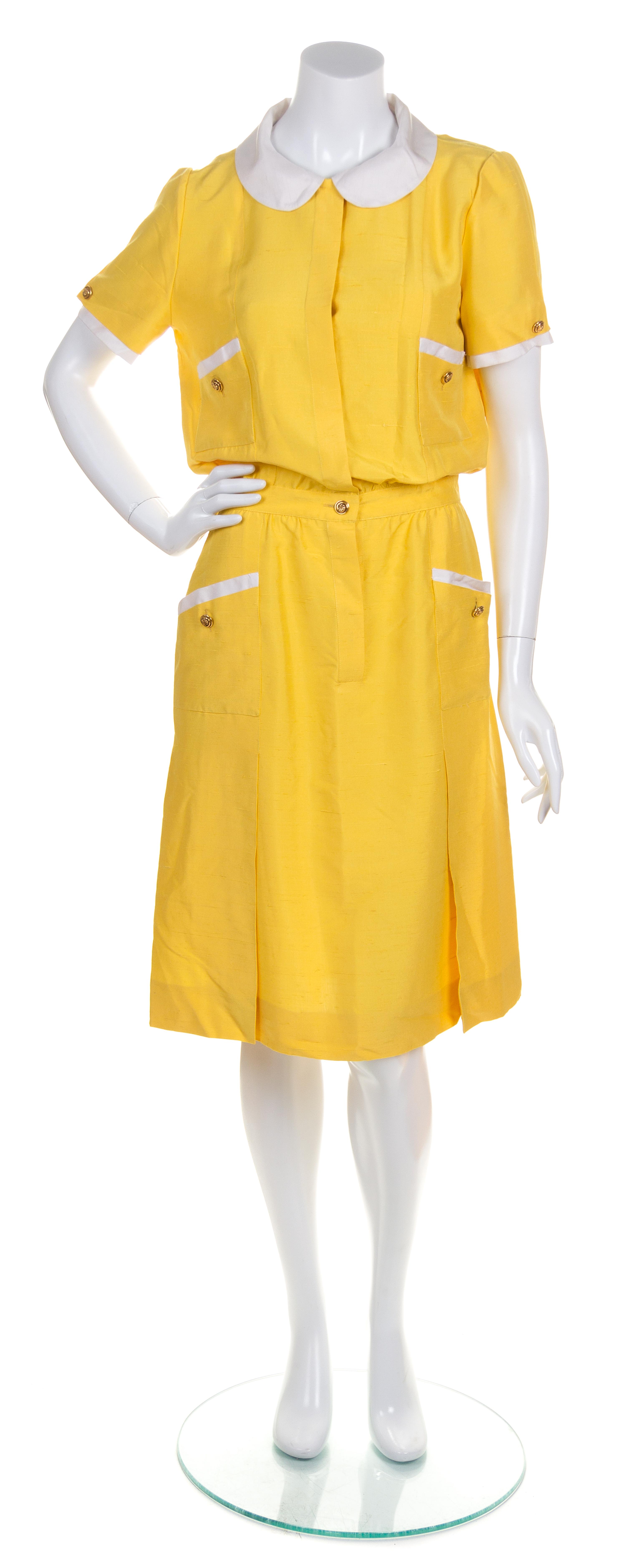 A Chanel Yellow Silk Dress,