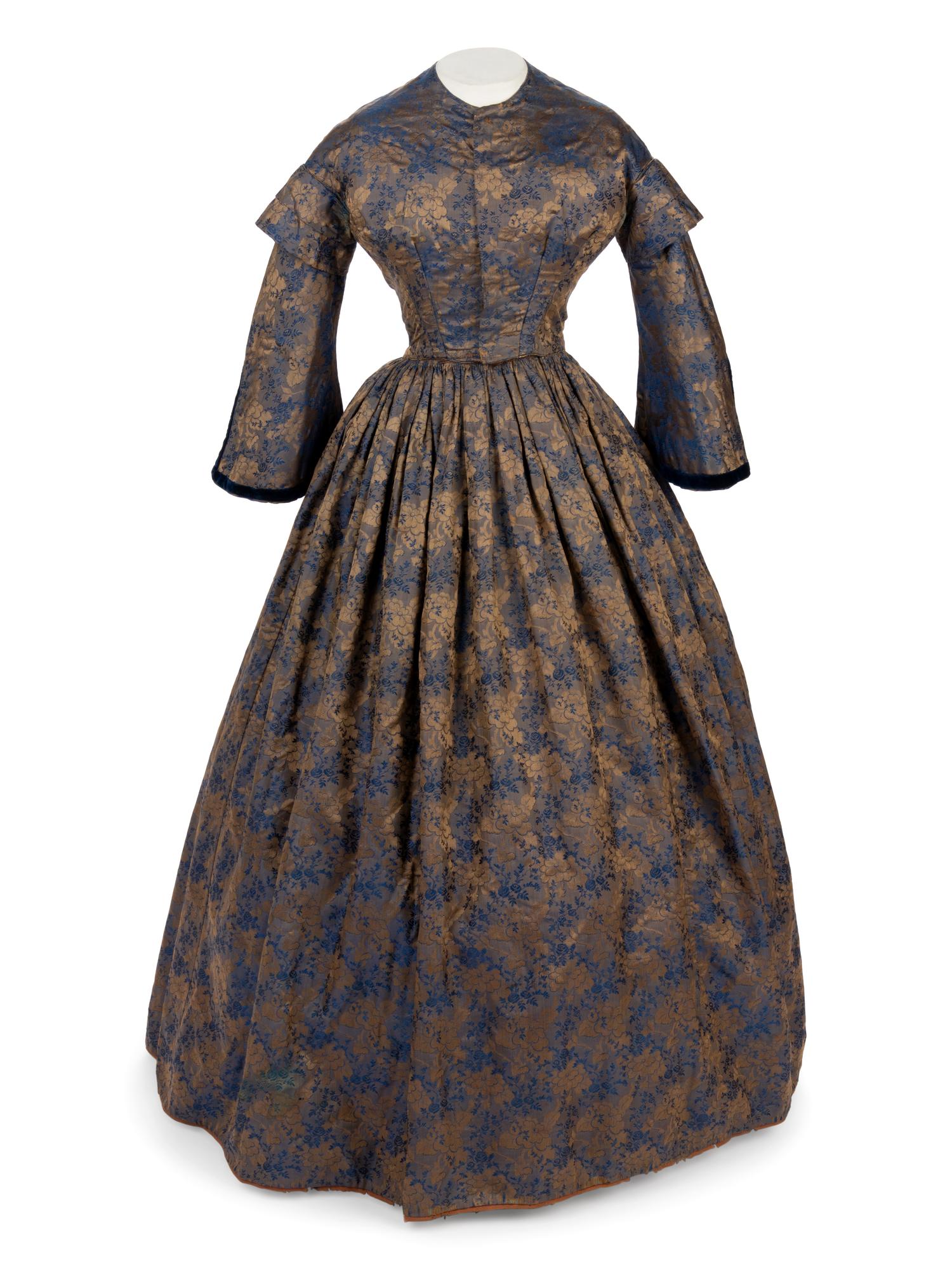 Iridescent Silk Jacquard Evening Dress, 1850s