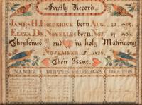 A Frederick Family Record Watercolor Fraktur