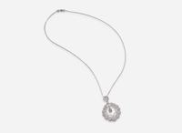 An 18K White and Rose Gold Diamond and Pink Diamond Necklace