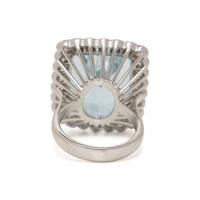 AQUAMARINE AND DIAMOND RING