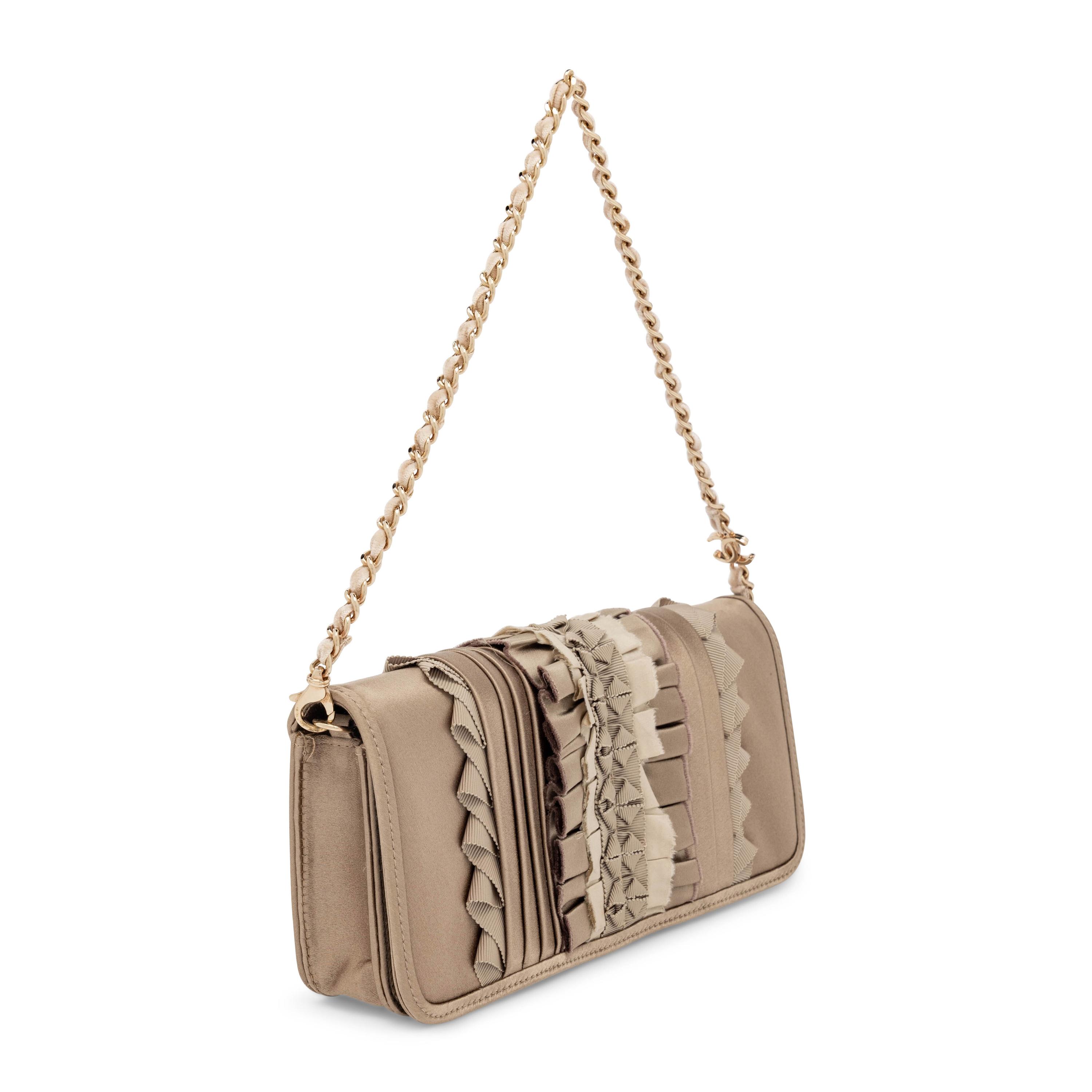 Chanel, Taupe Satin & Ribbon Handbag