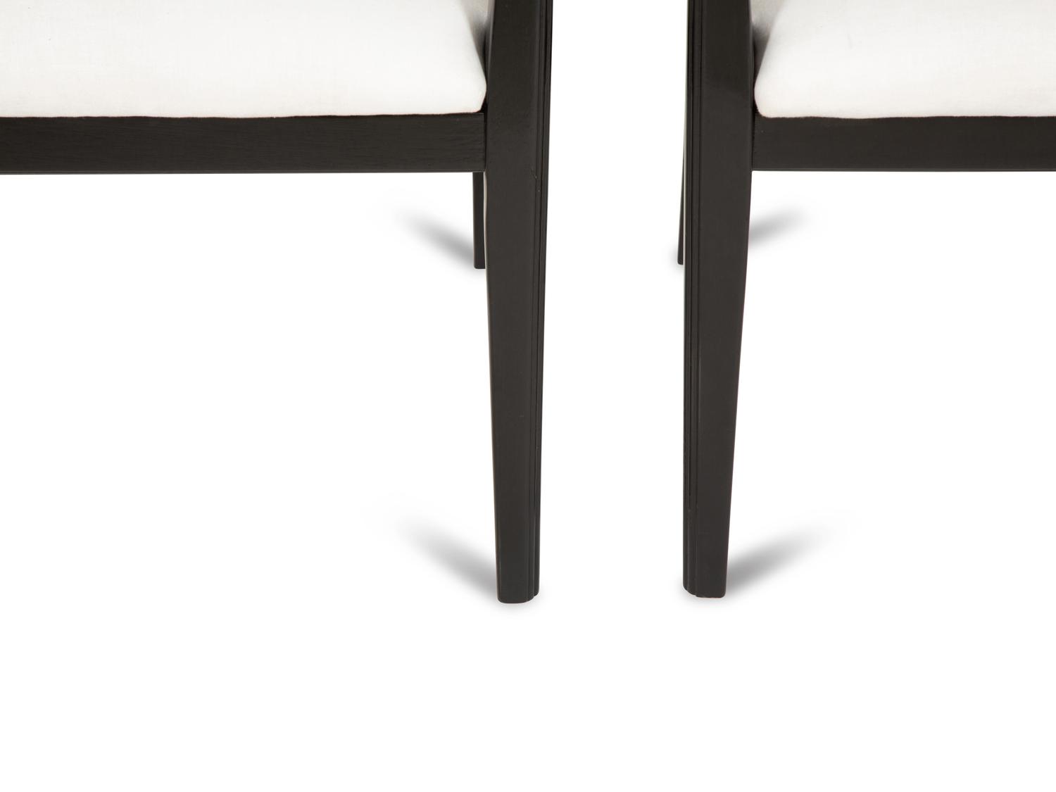 A Set of Four Art Deco Style Ebonized Open Armchairs