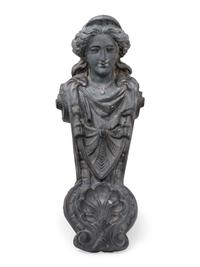 A French Molded Copper Caryatid Figure