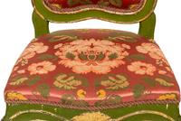 A Pair of Continental Green-Painted and Parcel-Gilt Side Chairs