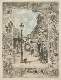 Félix Hilaire Buhot (French, 1847-1898) — La Fête Nationale du 30 Juin au Boulevard Clichy , 1878