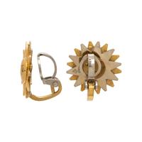 Frattini, Bicolor Gold and Diamond Sun Earrings