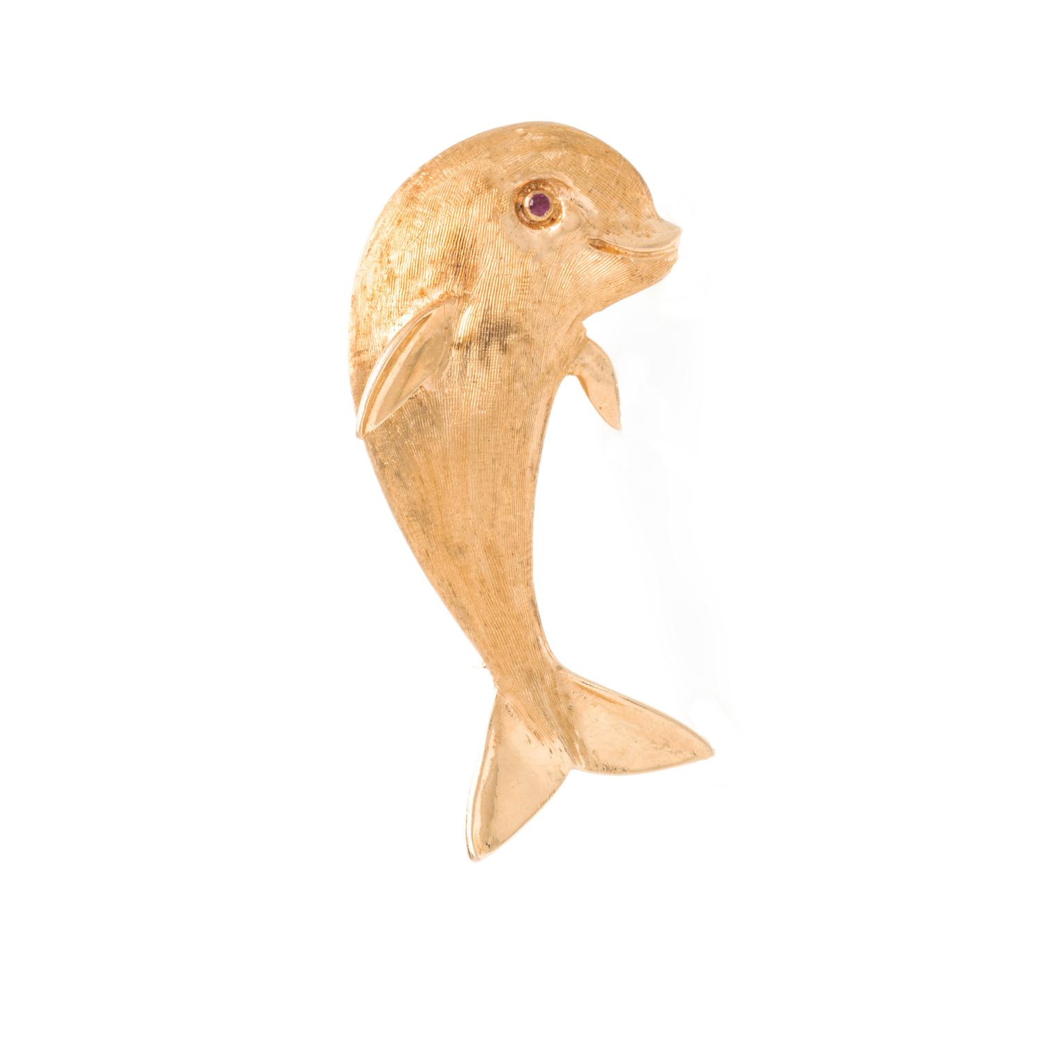 Frank J. Golden, Yellow Gold Dolphin Brooch