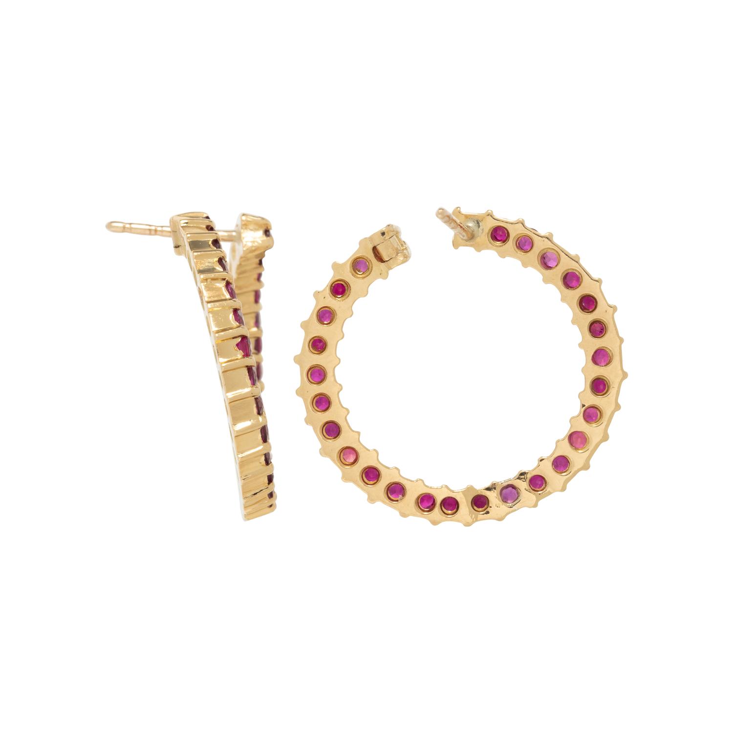 SYNTHETIC RUBY EARRINGS