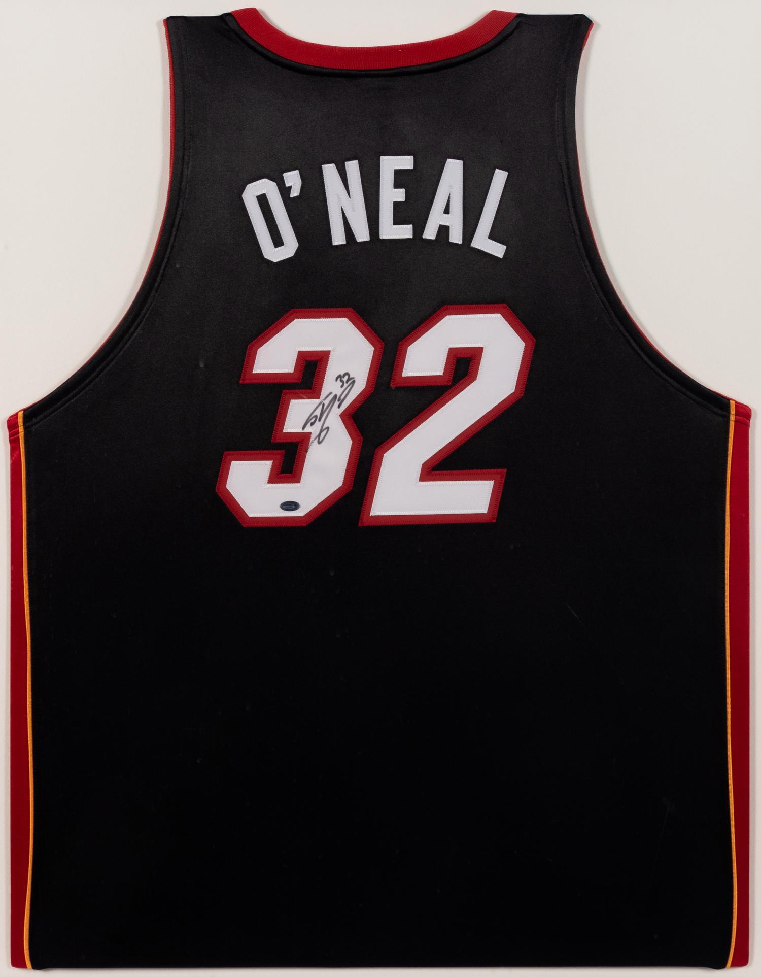 A Shaquille O'Neal Signed Autograph Miami Heat Jersey Display,
