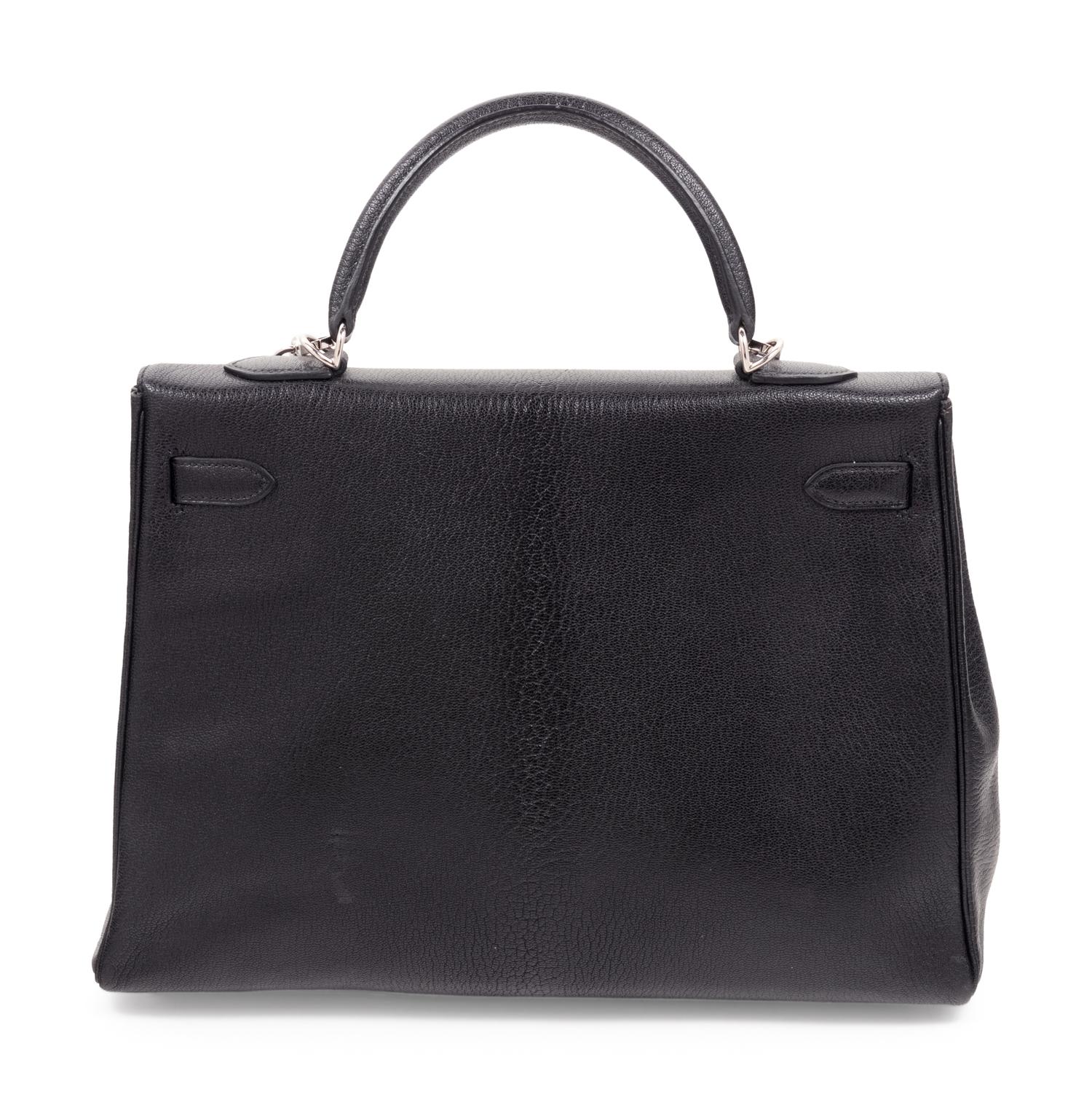 Hermès Black Leather 35cm Kelly Bag, 2001