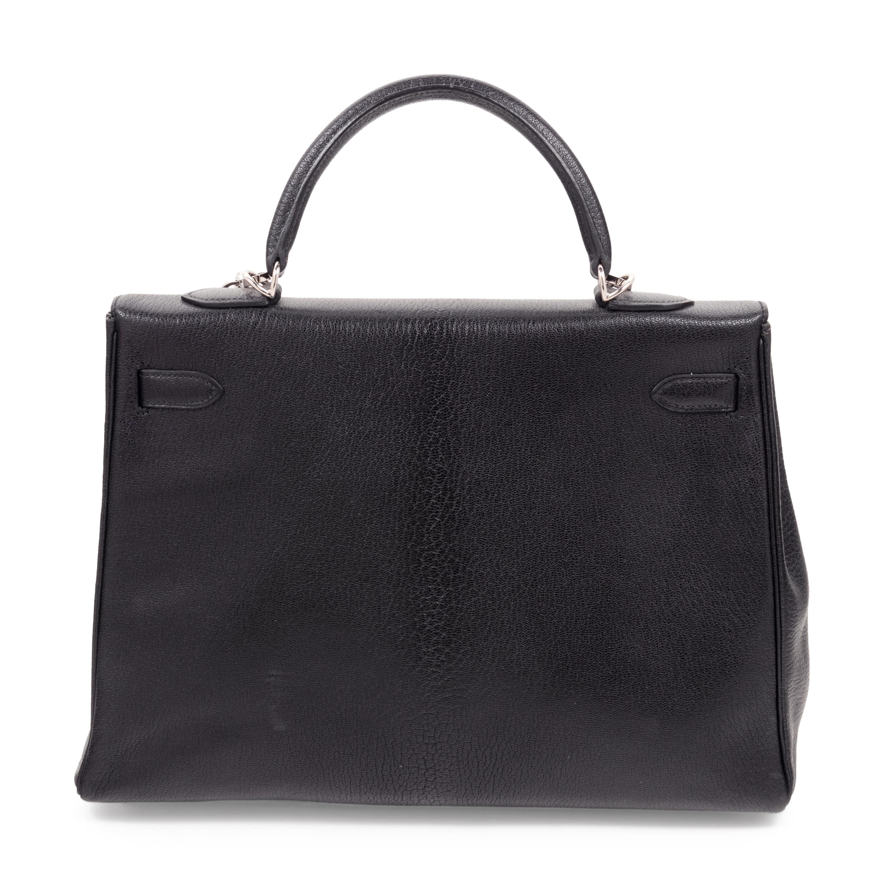 Hermès Black Leather 35cm Kelly Bag, 2001