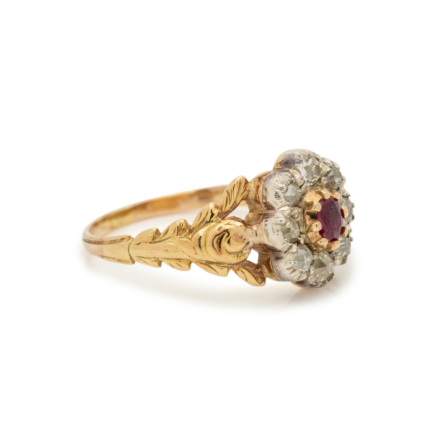 ANTIQUE, RUBY AND DIAMOND RING