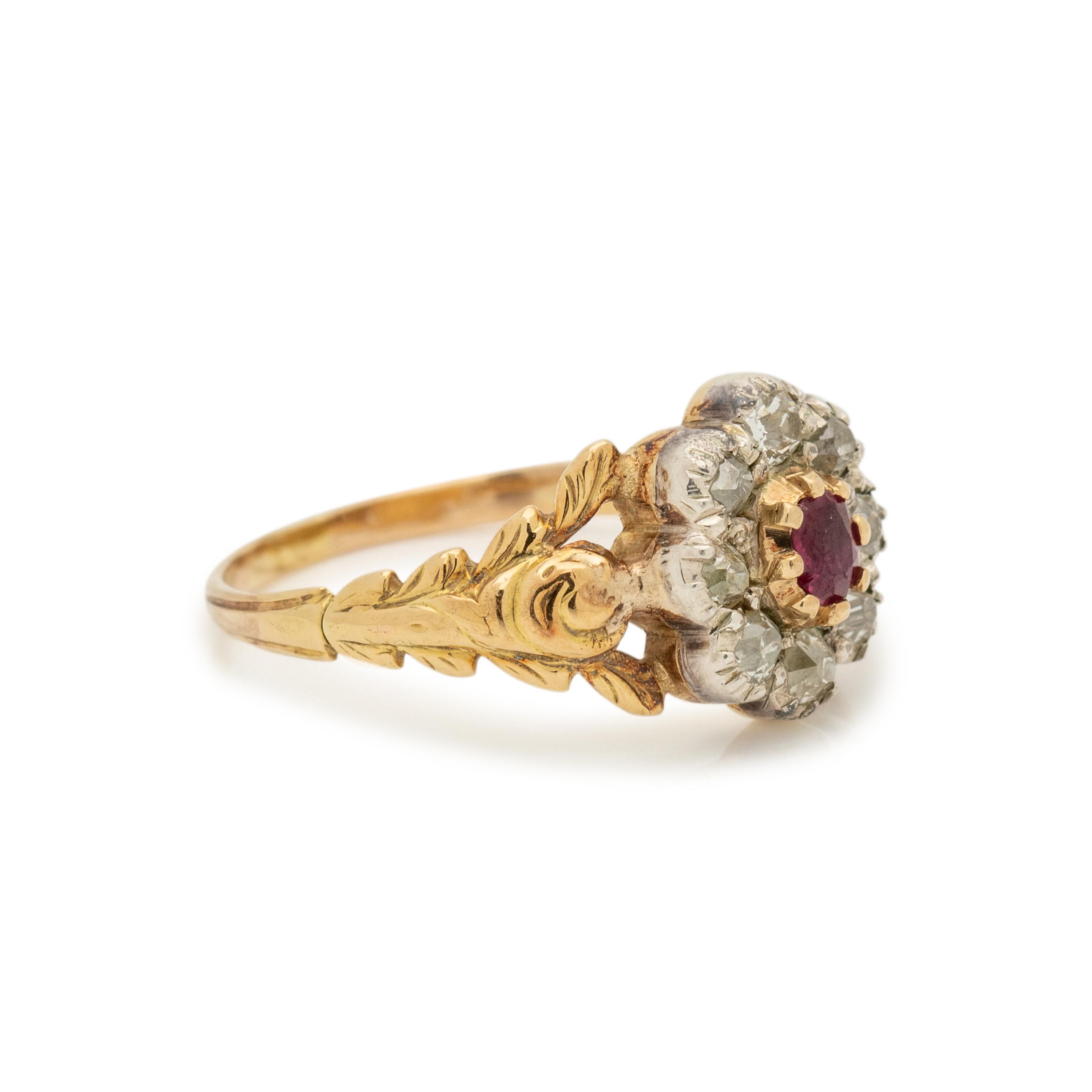 ANTIQUE, RUBY AND DIAMOND RING
