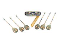 A Russian Enamel Set