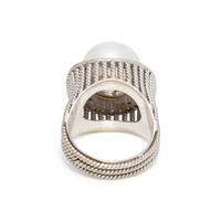 CULTURED PEARL AND DIAMOND RING