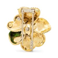 ENAMEL AND DIAMOND CLOVER BROOCH