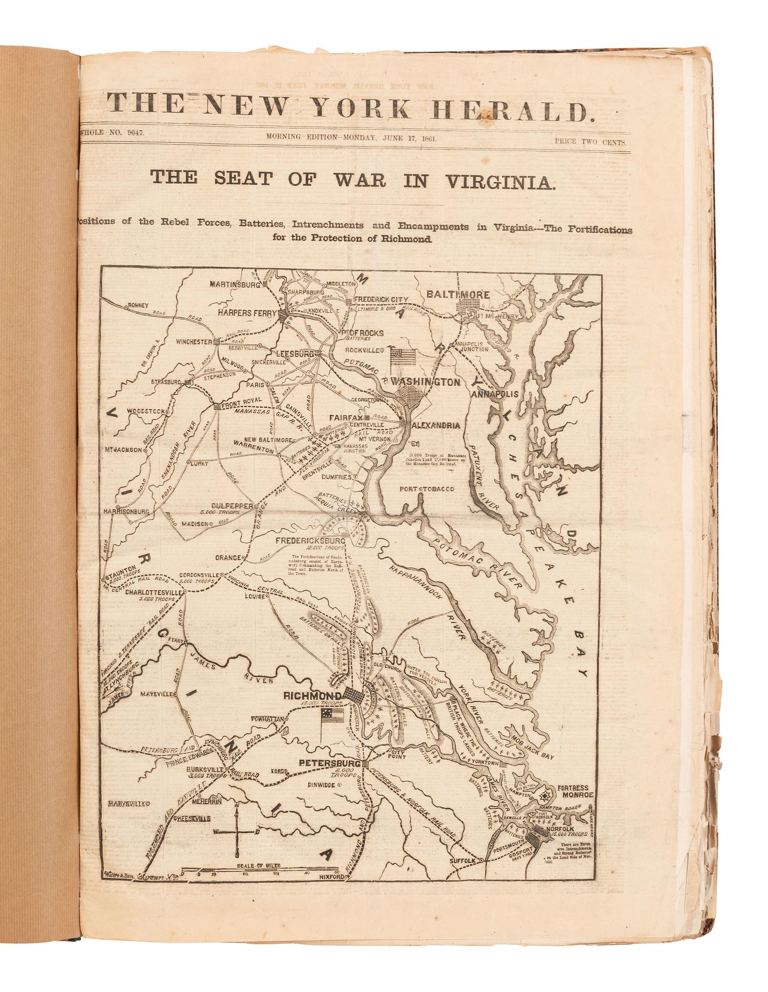 [CIVIL WAR]. Civil War-date issues of the New York Herald , New York Times , & New York Tribune .