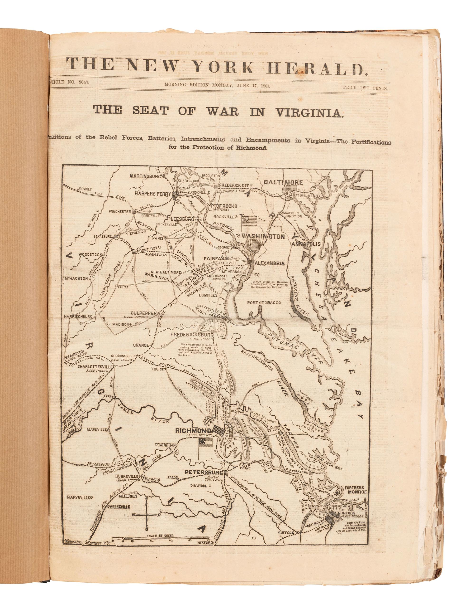 [CIVIL WAR]. Civil War-date issues of the New York Herald , New York Times , & New York Tribune .