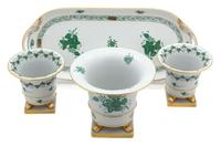A Group of Herend Porcelain Articles Length 14 1/2 inches.