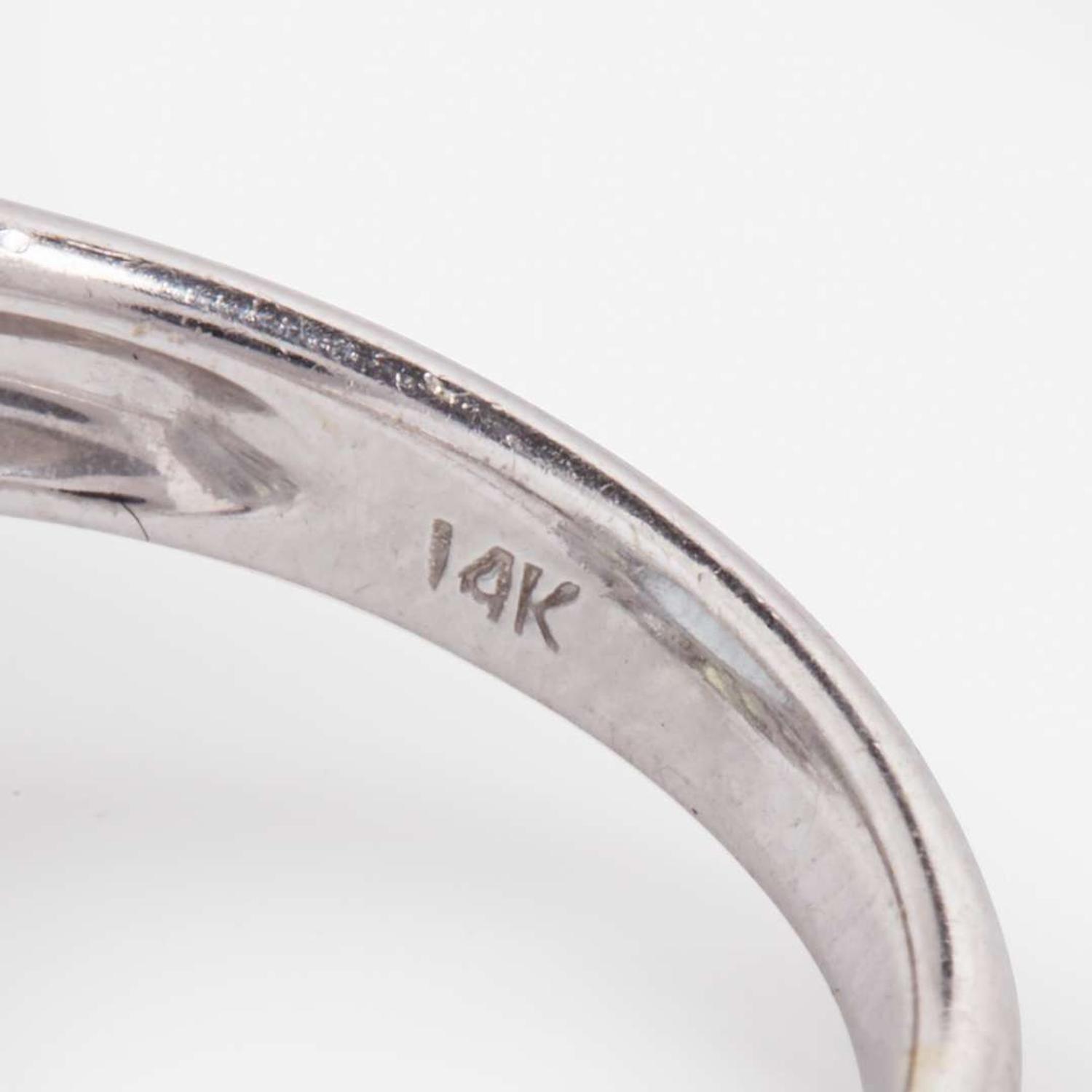 A Matching 14K White Gold and Gemstone Pendant and Ring