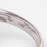 A Matching 14K White Gold and Gemstone Pendant and Ring