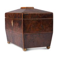 A Regency Burlwood Tea Caddy