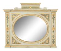 A North Italian Painted and Parcel Gilt Mirror