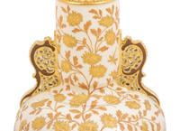An Aesthetic Movement Gilt Decorated Earthenware Vase