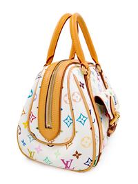 A Louis Vuitton White Multicolor Priscilla Handbag, 8" H x 9.5" W x 7" D; Handle drop: 4".