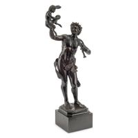 A Patinated Bronze Figure of Pan with a Faun