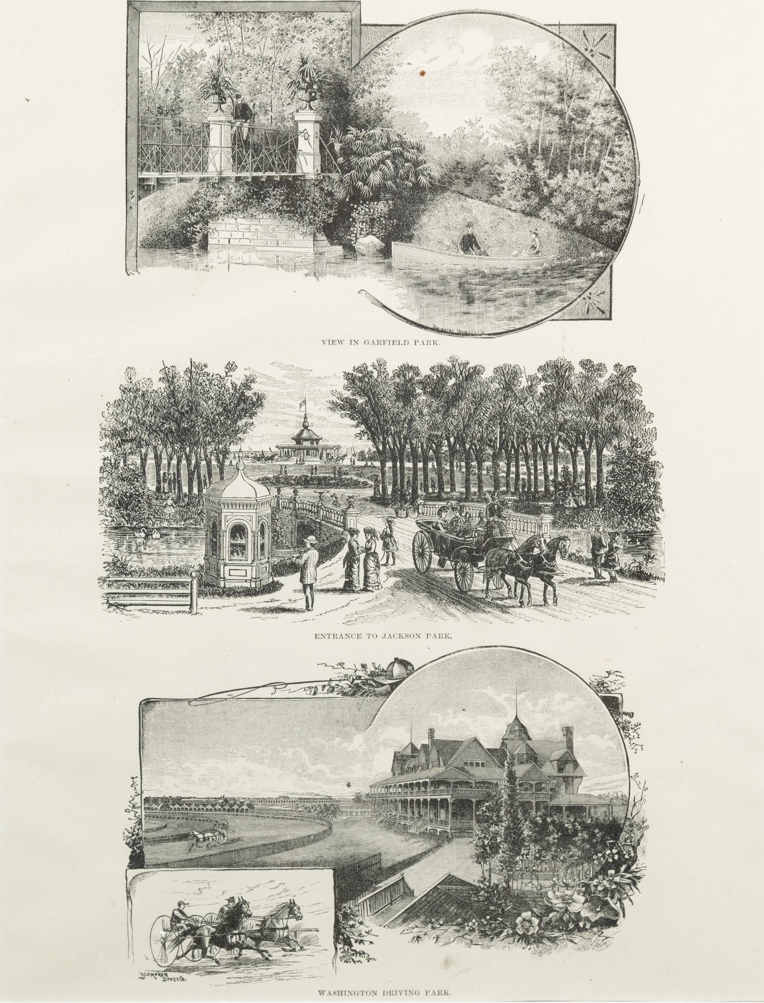 [ART AND ARCHITECTURE]. A group of 15 woodcut scenes of Chicago by R.R. Donnelly & Sons and others.