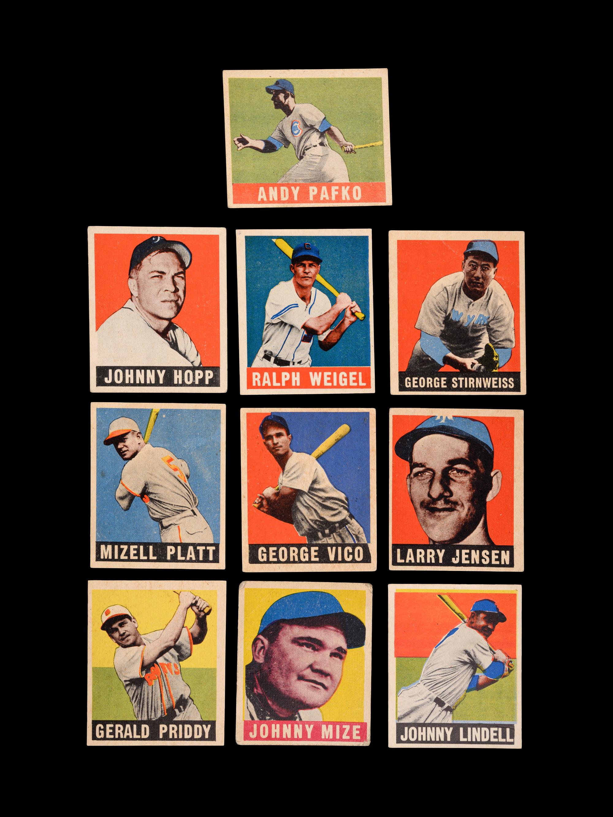 A Group of 10 1948 Leaf Baseball Cards,