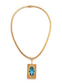 BURLE MARX, YELLOW GOLD AND BLUE TOPAZ NECKLACE
