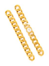 VERDURA, YELLOW GOLD CONVERTIBLE BRACELET WATCH