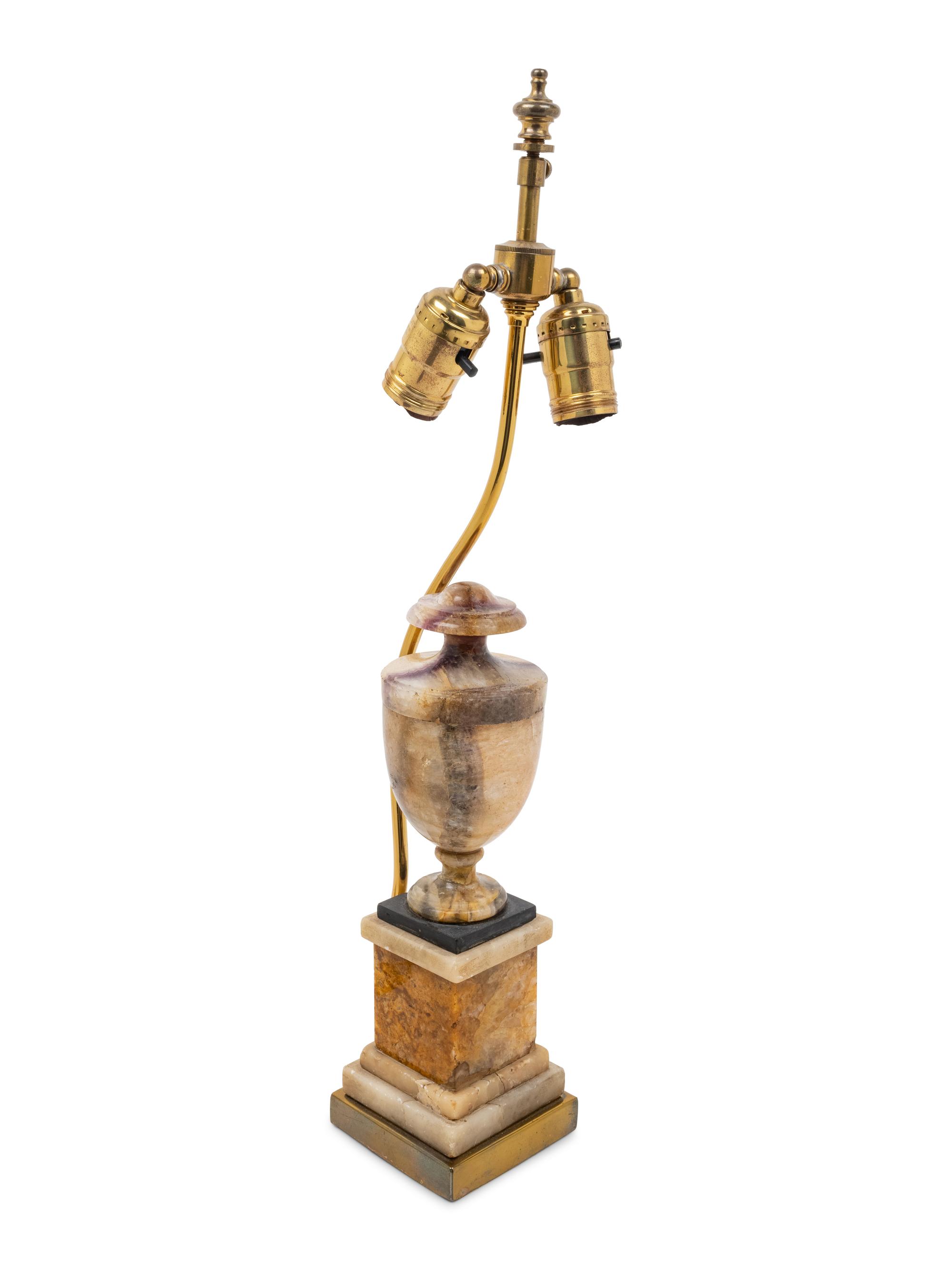 An English Blue John Urn Mounted as a Lamp