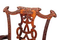 A Set of Eight George III Style Carved Mahogany Dining Chairs