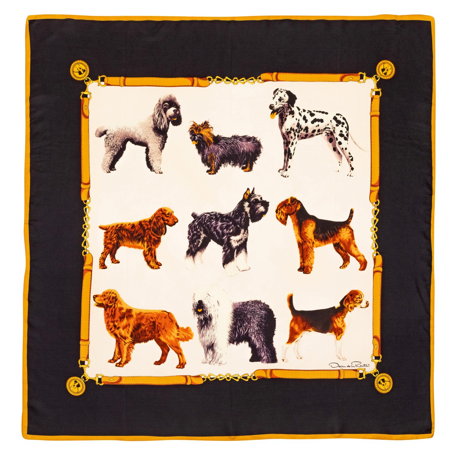 Oscar de la Renta Silk Scarf, 1980-90s