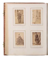 [EARLY PHOTO.] Album containing 100+ CDVs of European personalities, incl. royalty, ca 1860s-1870s.