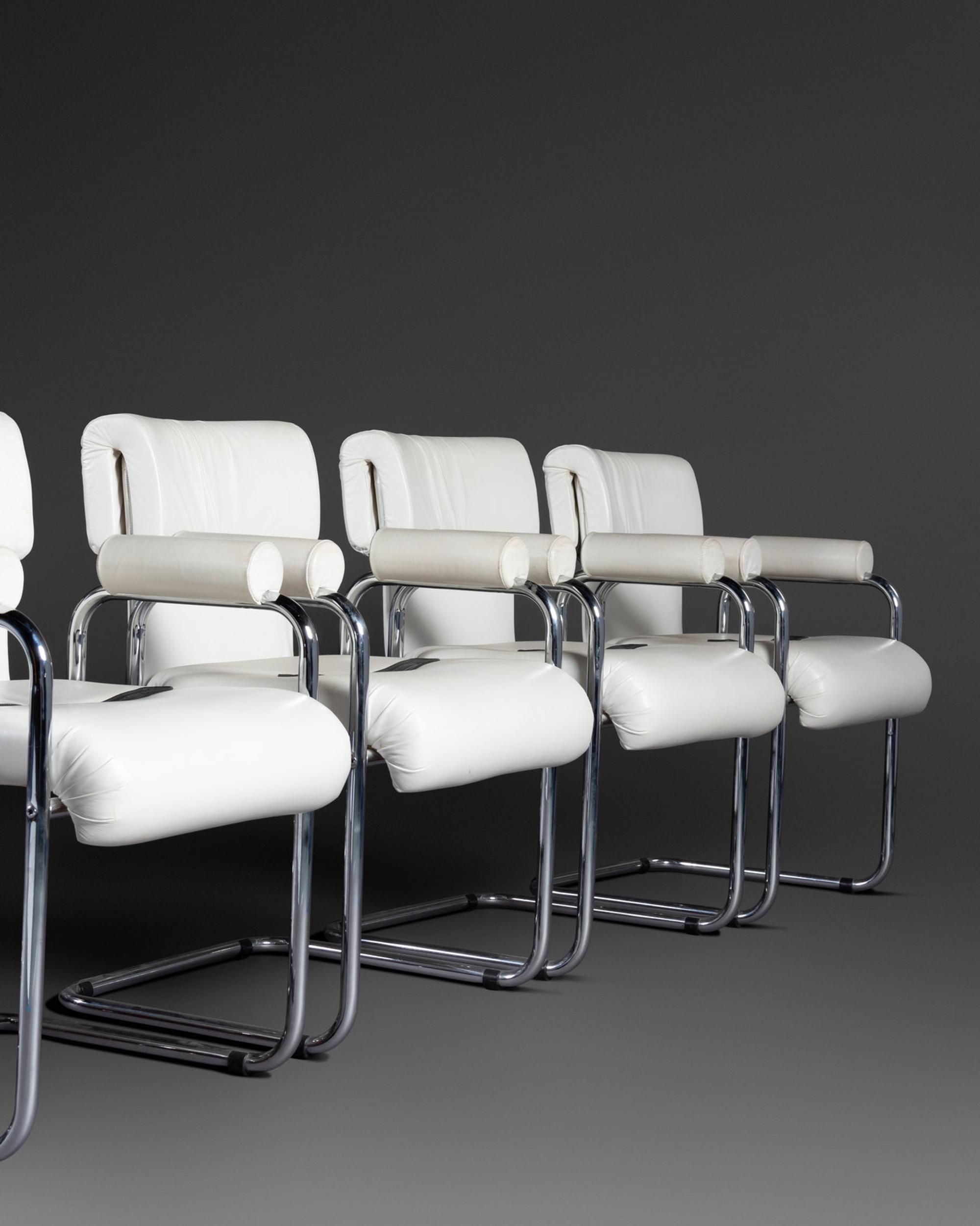 Set of Eight Dining Chairs, c. 1975, Mariani, Italy