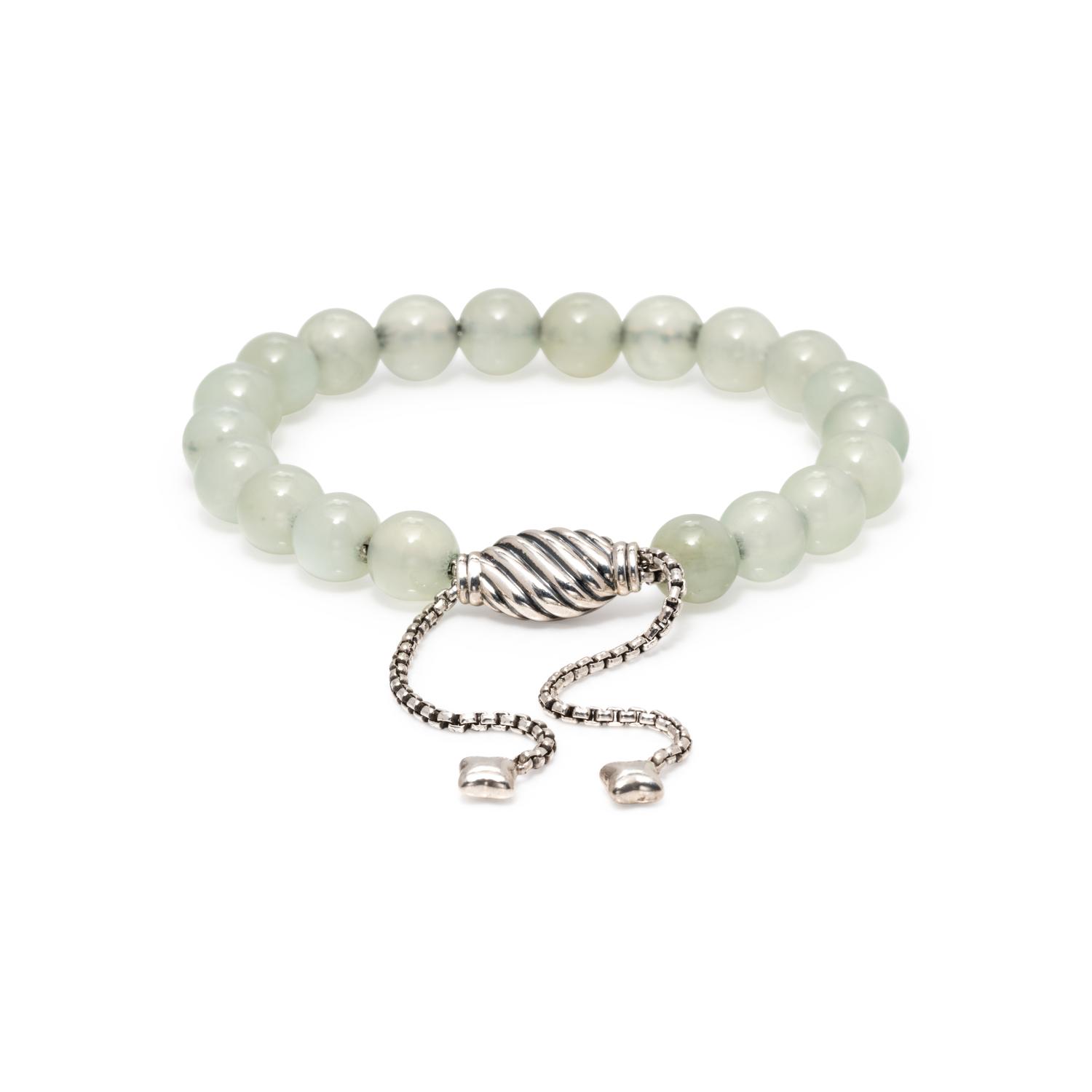 DAVID YURMAN, LIGHT GREEN HARDSTONE 'SPIRITUAL' BEAD BRACELET