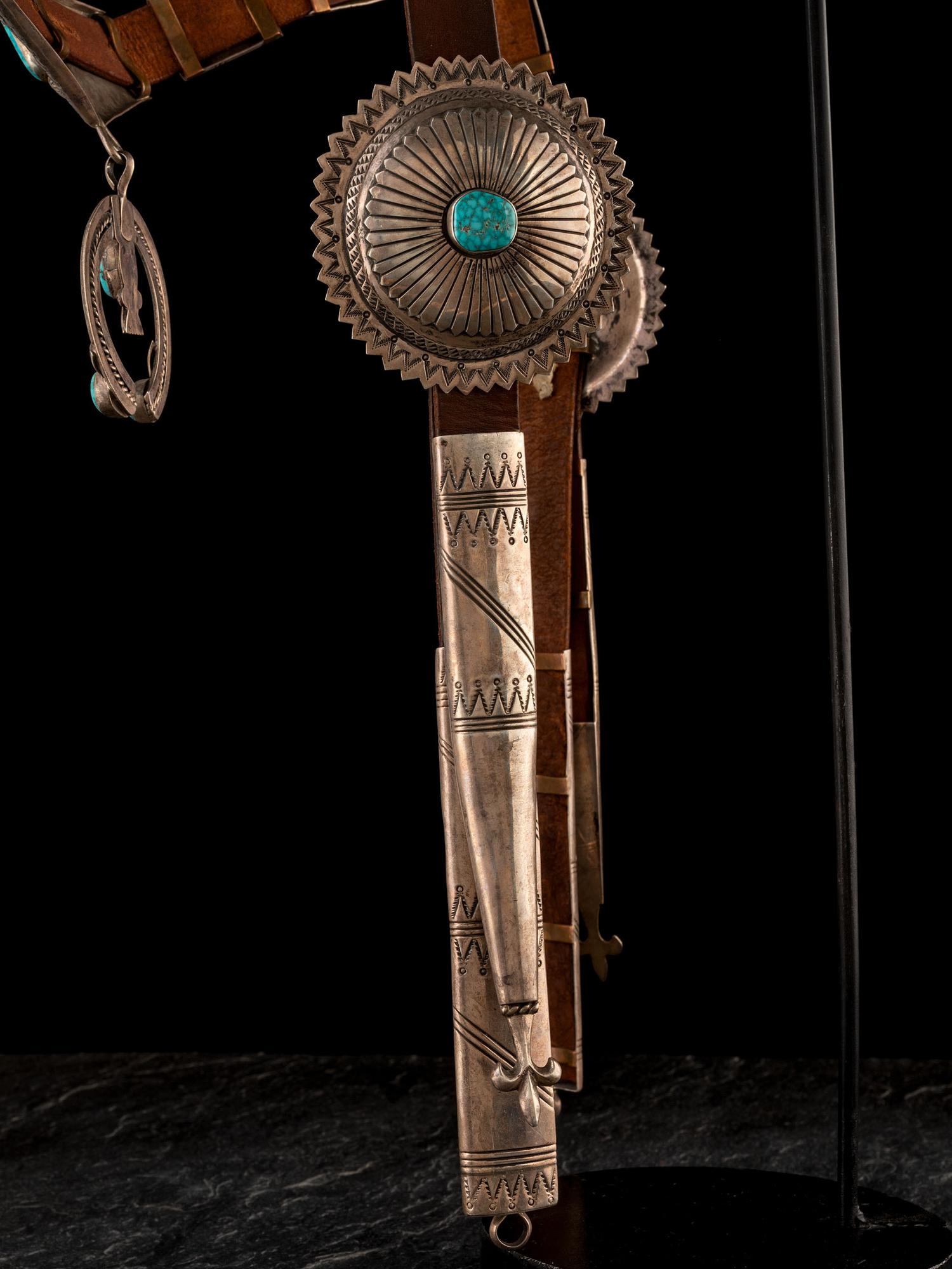 Navajo Silver and High Grade Turquoise Headstall