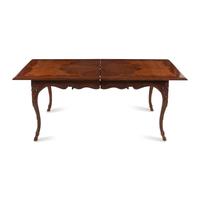 A Baker Mahogany and Burl Walnut Dining Table
