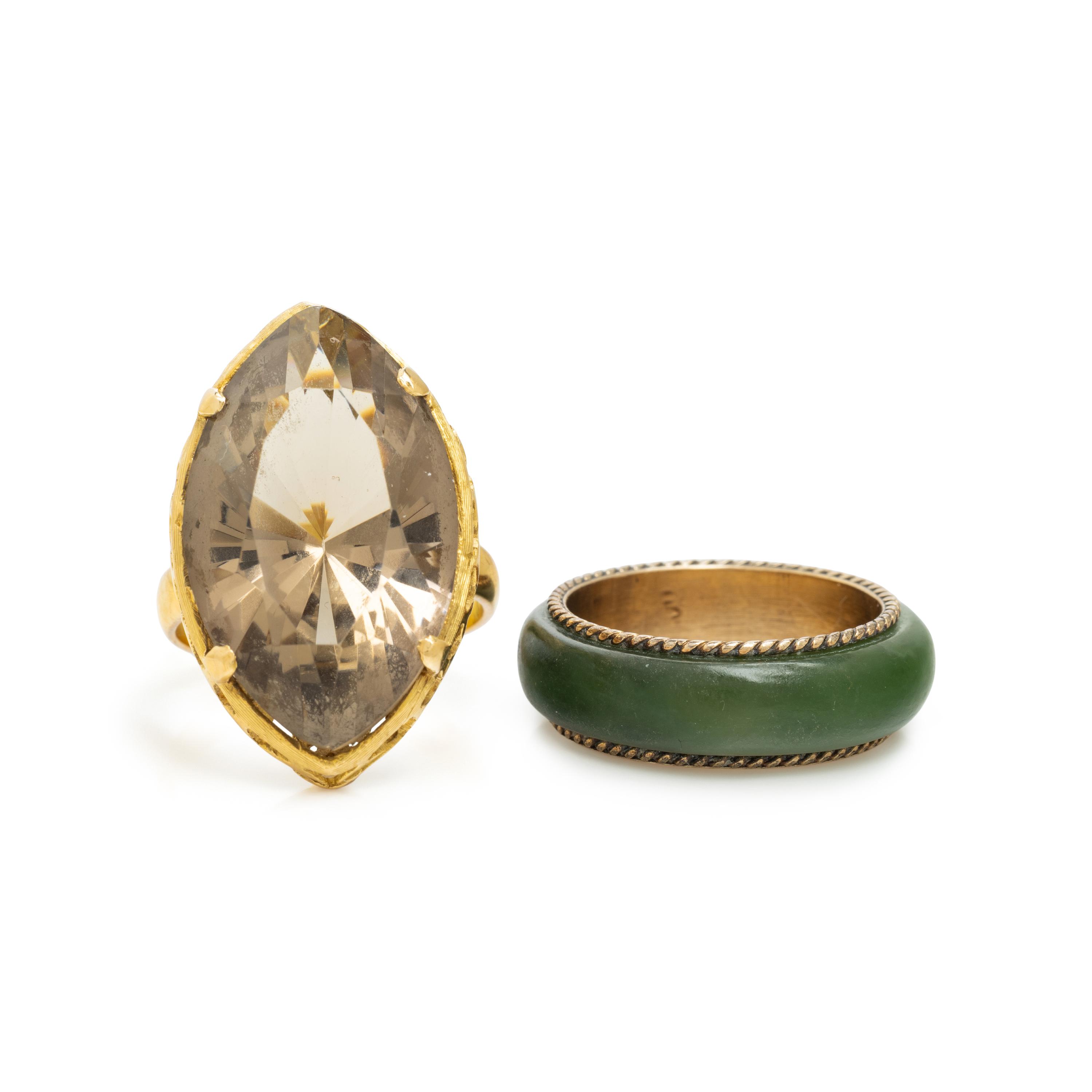 Jade Ring and Quartz Ring