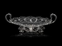 An American Silver Mounted Etched Glass Center Bowl