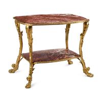A Louis XV Style Gilt Bronze and Marble Two-Tier Table