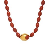 TIFFANY & CO., ANGELA CUMMINGS, YELLOW GOLD AND JASPER BEAD NECKLACE