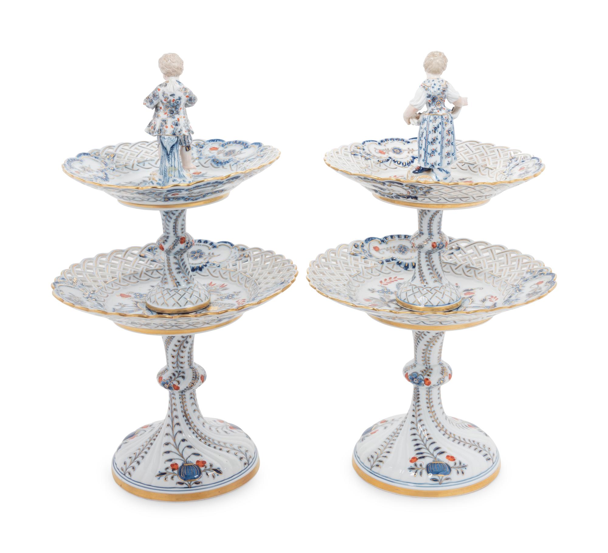 A Pair of Meissen Porcelain Tazze